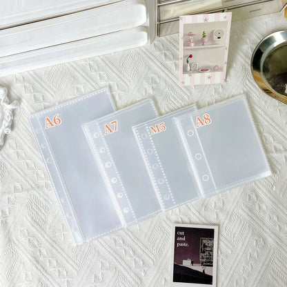 10/20/30/50P/Bag M5/A6/A7 Transparent Loose-Leaf Pages, Plastic Protective Covers, Portable Sticker Books, Loose-Leaf Binders, Album Refill Pages, High-Quality Pp Material, Acid-Free and Pvc-Free, Safe for Storage, High Trans