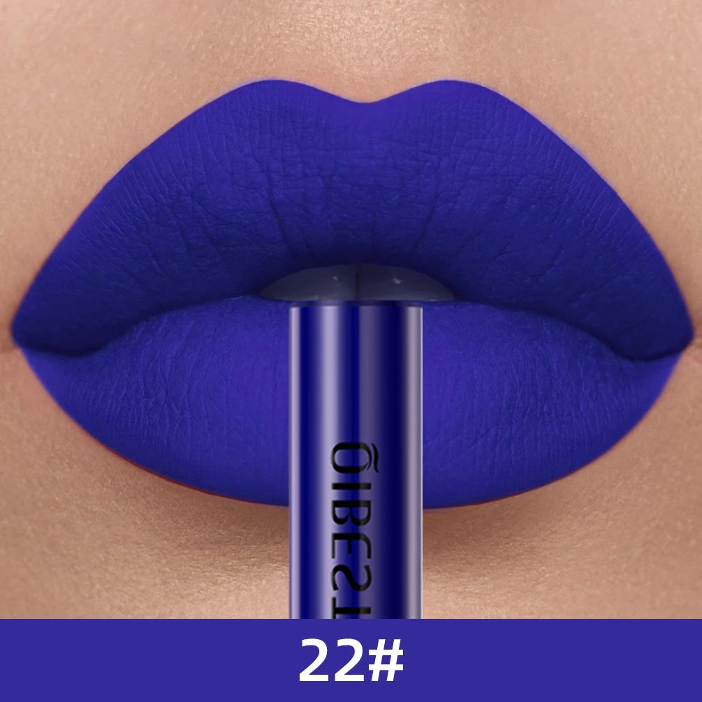 QIBEST Matte Liquid Lipstick Waterproof Long Lasting Lip Gloss Velvet Mate Nude Red Tint Tube Lipsticks Lipgloss Makeup Cosmetic