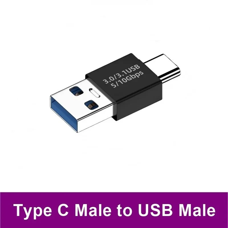 NNBILI USB3.0 Male to Female Right Angle Extension Adapter 90 Degree USB Connector Elbow Adapter 10Gbps For Laptop PC Converter