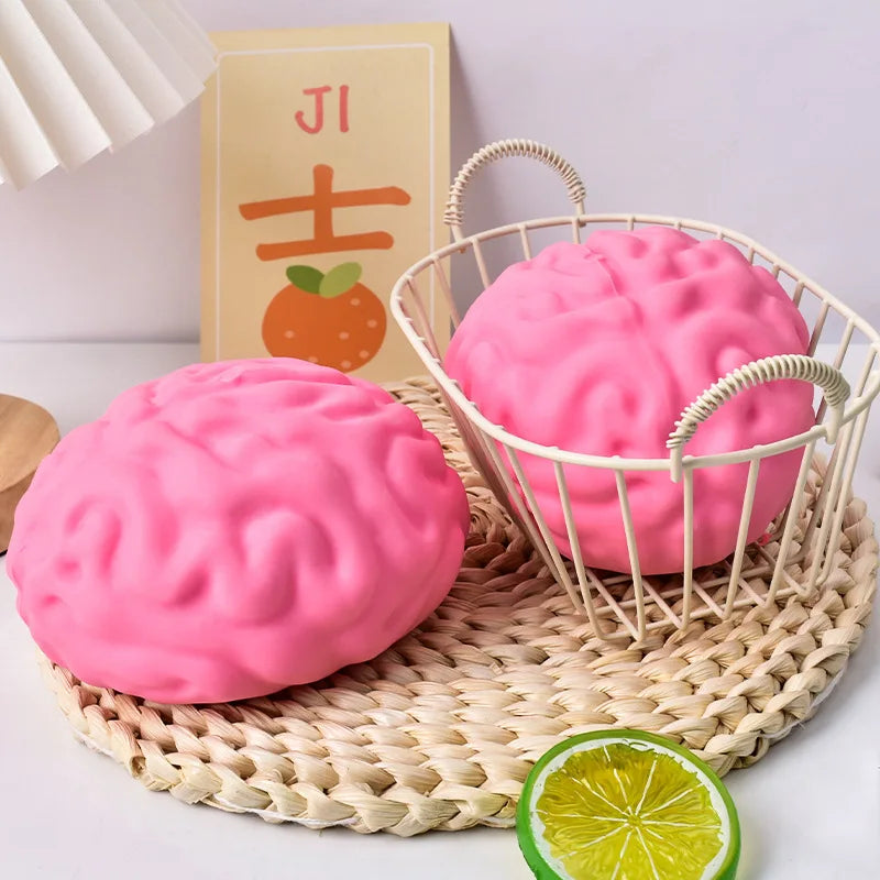 Trending Super Large Brain Stress Relief Squishy Toy Slow Rebound Cheese Brain Ball Squeeze Toy Perfect Festival Surprise Gifts