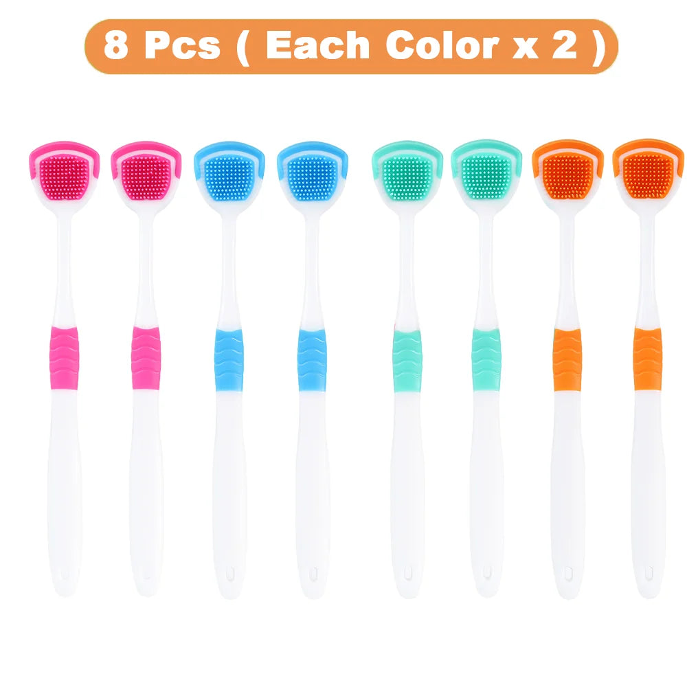 1Pc/4Pcs/8Pcs Silicone Tongue Scraper For Oral Hygiene,Tongue Cleaner Scraper For Oral Care,Tongue Brush Food Debris Clea