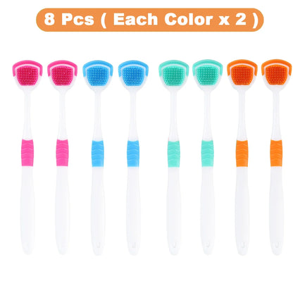 1Pc/4Pcs/8Pcs Silicone Tongue Scraper For Oral Hygiene,Tongue Cleaner Scraper For Oral Care,Tongue Brush Food Debris Clea