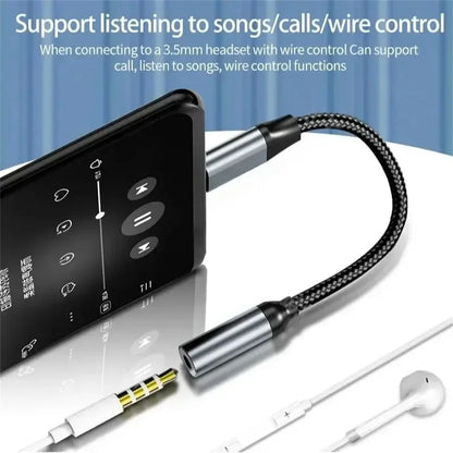 USB Type-C to 3.5mm Jack Audio Adapter Cable for iPhone 15 16 Pro Max Plus/iPad Pro 13 Air 13 Mini 6 7 Earphone Cable Converter