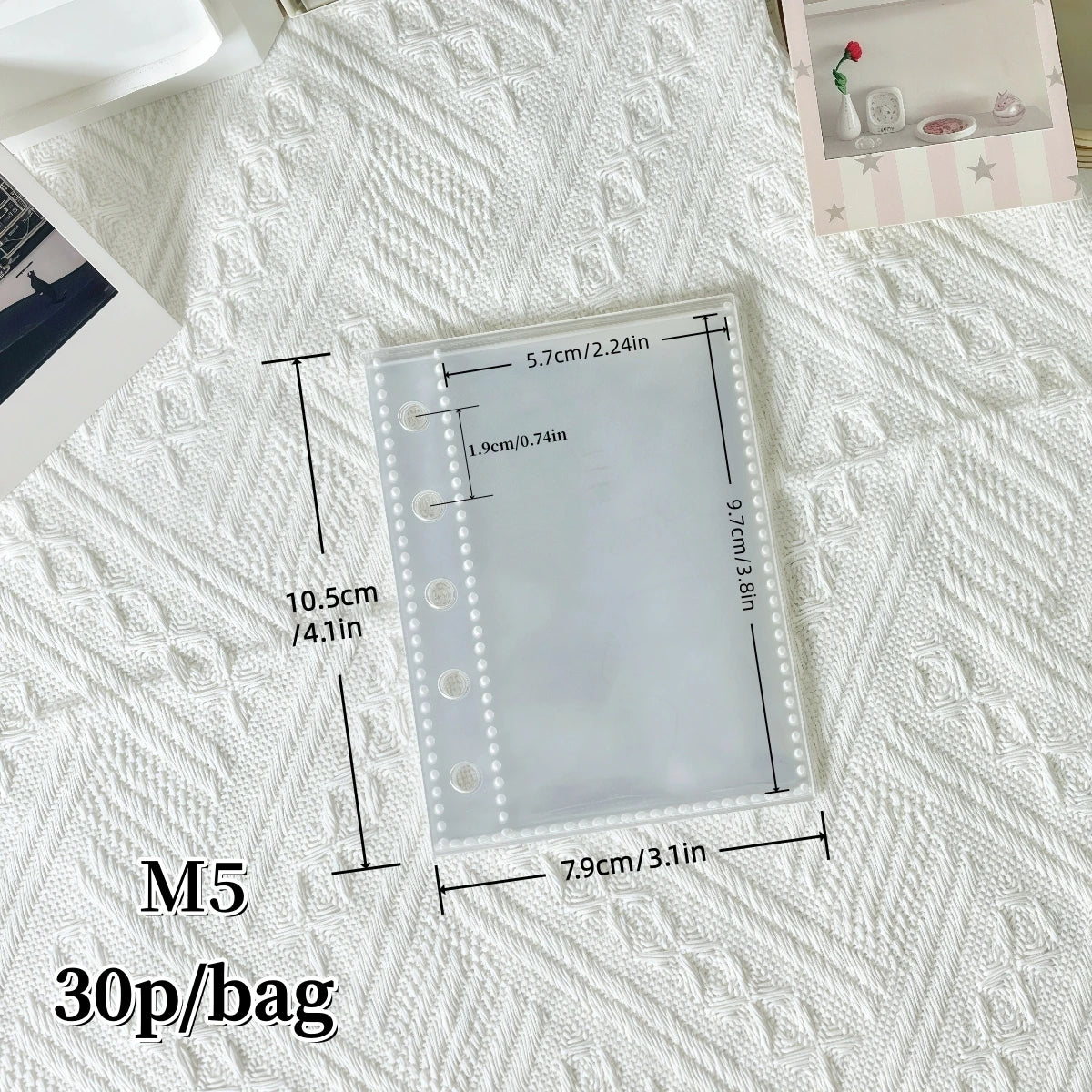 10/20/30/50P/Bag M5/A6/A7 Transparent Loose-Leaf Pages, Plastic Protective Covers, Portable Sticker Books, Loose-Leaf Binders, Album Refill Pages, High-Quality Pp Material, Acid-Free and Pvc-Free, Safe for Storage, High Trans