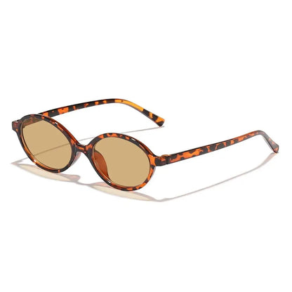 Sexy Small Oval Leopard Sunglasses Women Lovely Ins No Makeup Plain Glasses Frame Men Eyewear Cute Decorative Computer Glasses