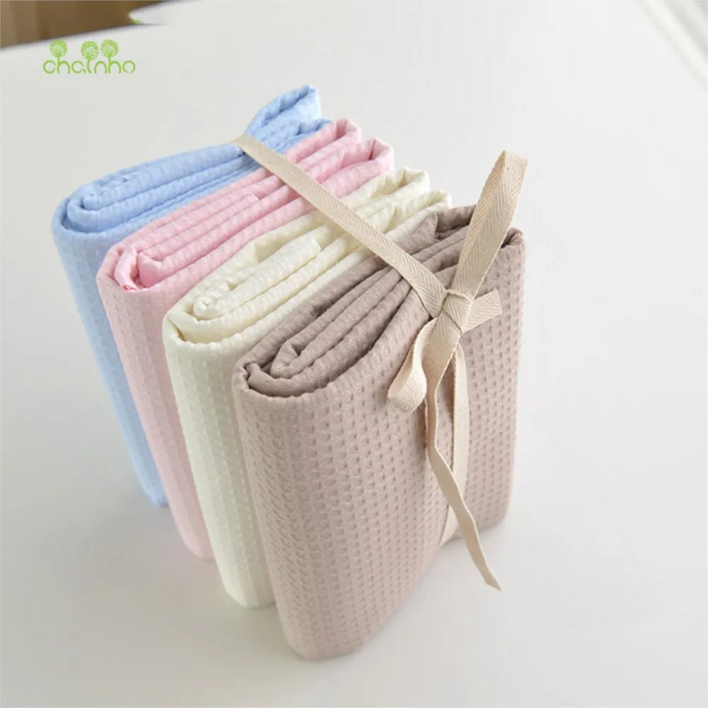 Chainho,Soft Waffle Fabric,Solid Color,DIY Quilting Sewing Material,For Sleepwear,Bathrobes,Pillowcase,Cushion,5 Color Series