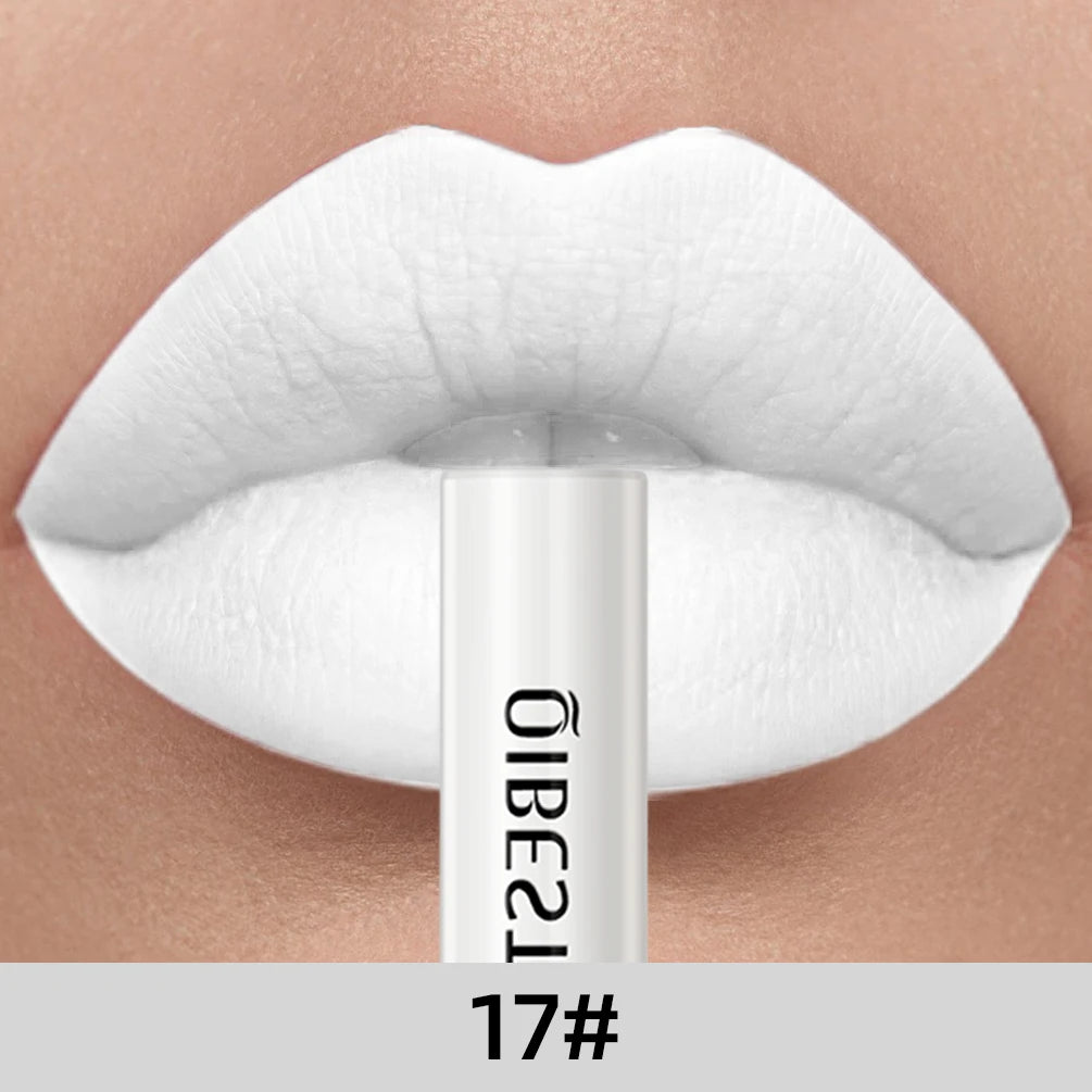 QIBEST Matte Liquid Lipstick Waterproof Long Lasting Lip Gloss Velvet Mate Nude Red Tint Tube Lipsticks Lipgloss Makeup Cosmetic