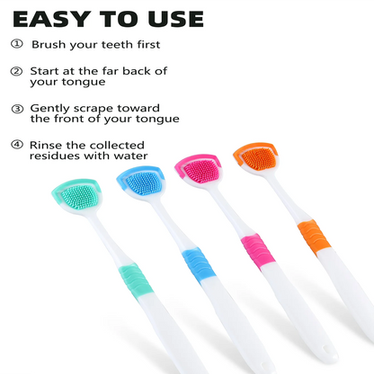 1Pc/4Pcs/8Pcs Silicone Tongue Scraper For Oral Hygiene,Tongue Cleaner Scraper For Oral Care,Tongue Brush Food Debris Clea