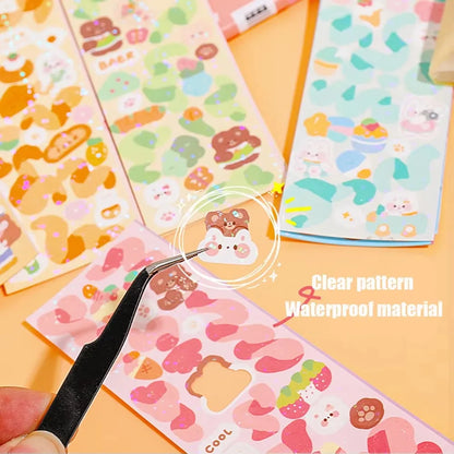 20-200 PCS Cute Stickers Goo Card Kawaii Cartoon Laser Sticker No repeat for Diary DIY School Students Decoration Stationery
