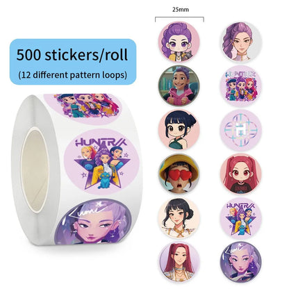 K P Foil Balloon Set Girl Group 1-9 Number & Purple Star Balloons Character Cake Toppers for Birthday Party & Photo Props