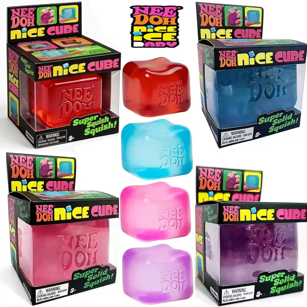 Schylling Needoh Nice Cube Sensory Nice-Sicle Stress Relief Squishy Cube Anti-Anxiety Squeeze Object For Focus ADHD Population
