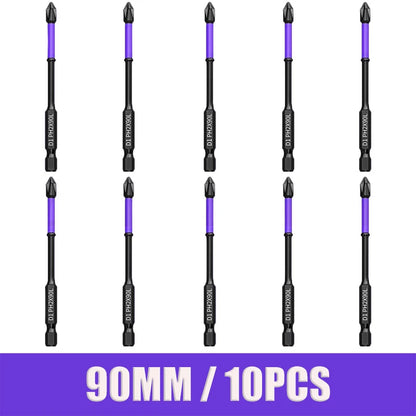 Magnetic Screwdriver Bit Set PH2 Phillips 25-150mm Anti-slip Shockproof Alloy Steel Impact Drill Bits for Outdoor Decoration