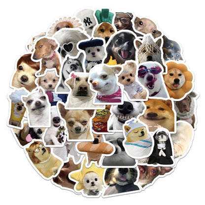 100pcs Funny Dog Stickers Cartoon Cute Decals Toy Stationery Guitar Phone Bicycle Laptop Luggage Car Graffiti Sticker