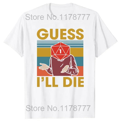 Retro Vintage ADHD&D Roll for Concentration Funny Gamer Dungeons DM RPG Dice Dragon T Shirts Summer Streetwear Gifts T-shirt Men