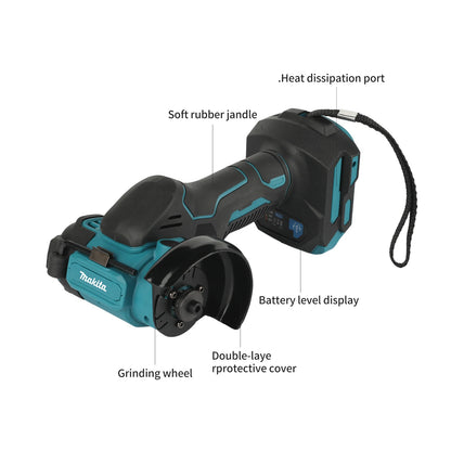 Makita MT438 18V Cordless Angle Grinder 3 Inch, Mini Polishing Grinding Machine Electric Cutting Tool for Small Works DIY