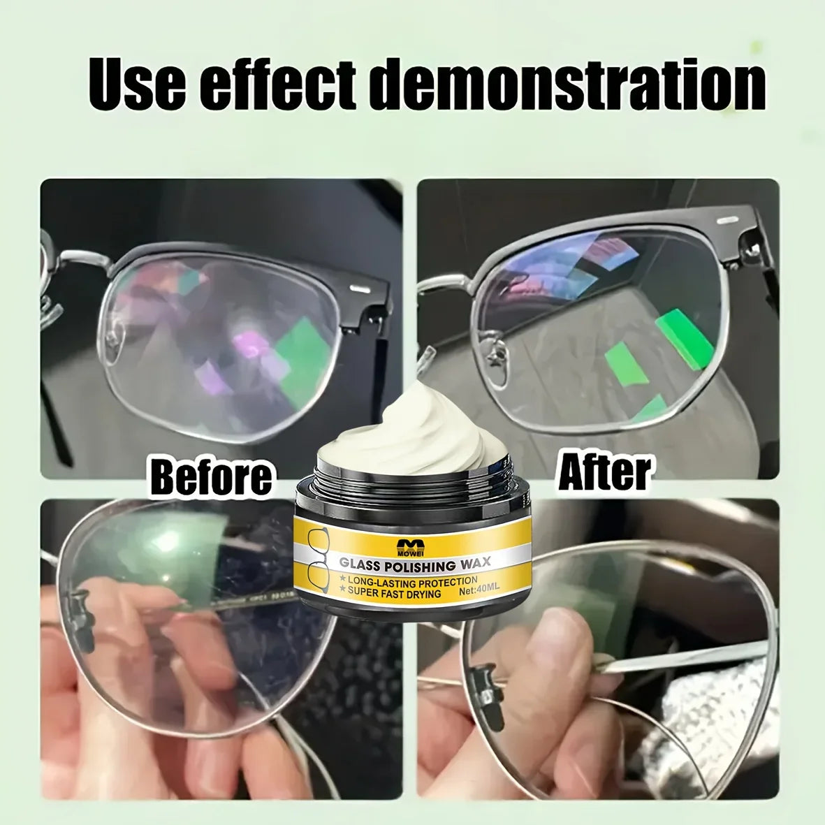 Multi-Purpose Glass & Lens Scratch Repair Kit – Multi-Function Polish & Refinishing Agent – Restores Clarity & Smooth Finish