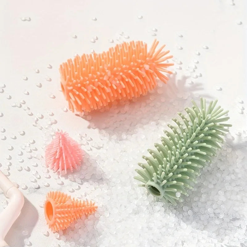 Portable 6 in 1 Baby Bottle Cleaner Set with Drying Rack 2 Silicone Baby Bottle Brushes Straw Brush Nipple Brush & Storage Box