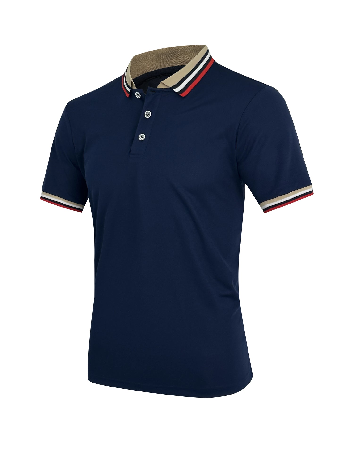 Men Summer Solid Casual Office Breathable Cotton Polo Shirt Fashion Brand Male Business High Quality Striped Short Sleeve Top