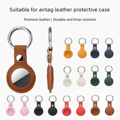 PU Leather Case for Airtag Metal Pendant Protective Case Cover Animals Tracker Accessories Waterproof Luggage Anti-Loss Keyring