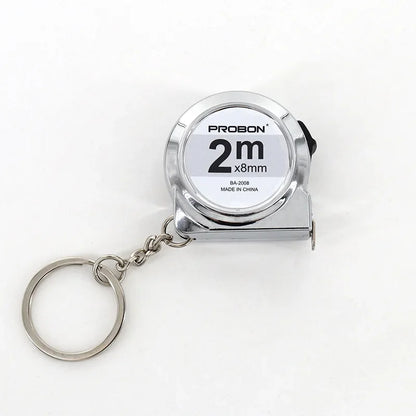 Portable Mini Tape Measure Retractable 2m Mild Steel Keychain Design Small Household Measuring Tool for DIY Crafting and Sewing
