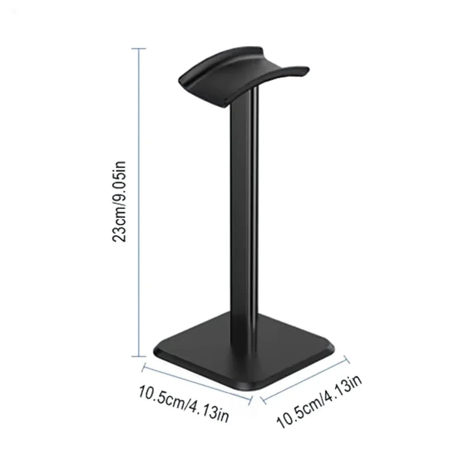 Black Universal Aluminum Alloy Headphone Stand Durable Desktop Gaming Headset Holder Multimedia Accessory for Earphones
