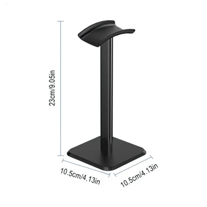 Black Universal Aluminum Alloy Headphone Stand Durable Desktop Gaming Headset Holder Multimedia Accessory for Earphones
