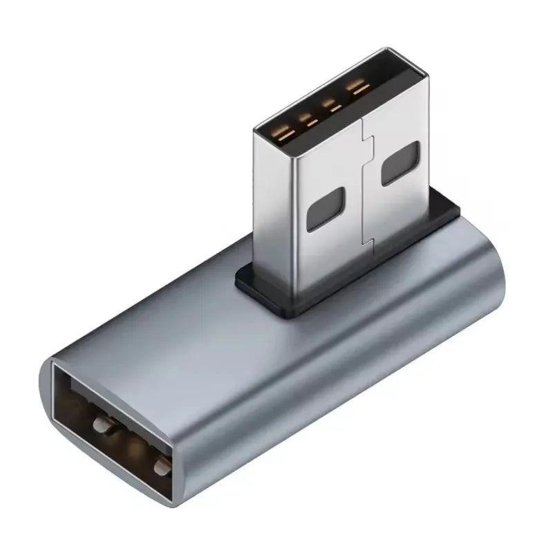 NNBILI USB3.0 Male to Female Right Angle Extension Adapter 90 Degree USB Connector Elbow Adapter 10Gbps For Laptop PC Converter
