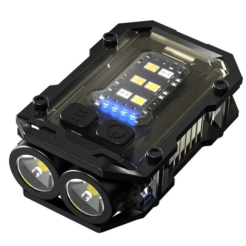 LED Mini Portable Keychain Lamp Multi-functional Strong Magnet COB Flashlight Emergency Lighting and Warning Light