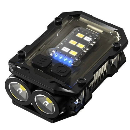 LED Mini Portable Keychain Lamp Multi-functional Strong Magnet COB Flashlight Emergency Lighting and Warning Light