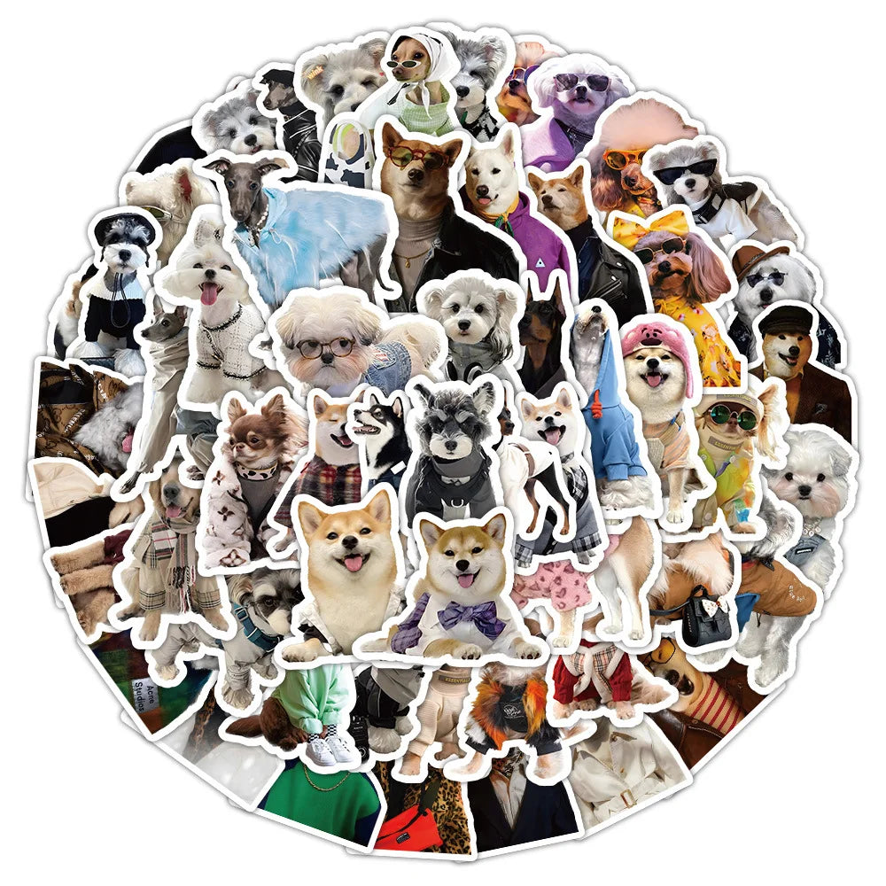 100pcs Funny Dog Stickers Cartoon Cute Decals Toy Stationery Guitar Phone Bicycle Laptop Luggage Car Graffiti Sticker