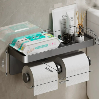 Wall Mount Aluminum Alloy Toilet Paper Roll Holder Durable Tissue Rack Bathroom Hardware Accessory
