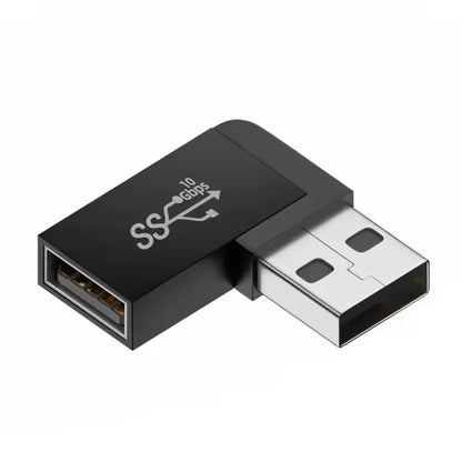 NNBILI USB3.0 Male to Female Right Angle Extension Adapter 90 Degree USB Connector Elbow Adapter 10Gbps For Laptop PC Converter