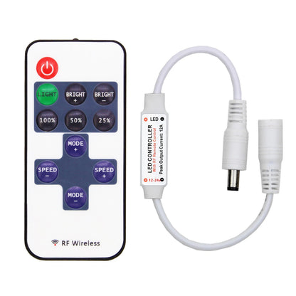 DC5-24V Mini 11Keys RF Wireless Led Remote Controller Led Dimmer Controller For Single Color Light Strip SMD5050/3528/5730/3014/