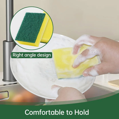 10-50Pcs Double-Sided Scouring Pads Kitchen Sponge Dishwashing Scrub Pads for Pot Bowl Home Cleaning Tools