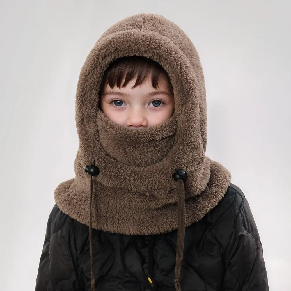 Unisex Plush Balaclava Hats Windproof Warm Ear Protection Cap Children's Hats