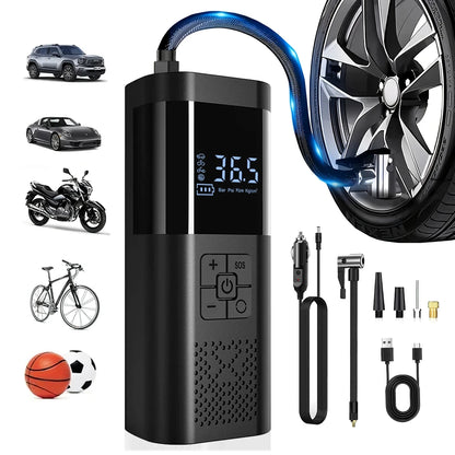 Car wireless portable inflation pump 2-in-1 car mounted multifunctional high-power digital display inflation pump