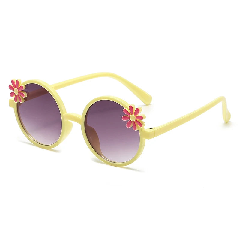2024 New Children's Glasses Floret Anti-ultraviolet Fashion Children's Sunglasses Outdoor Shading Travel Children's Mirror