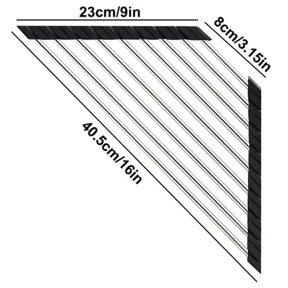 Roll Up Triangle Dish Drying Rack Foldable Stainless Steel Kitchen Sink Organizer Corner Sponge Rag Holder