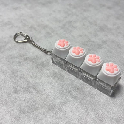 Silicone Soft Cat Claws Keychain Key Ring Pendant Mobile Phone Backpack Pendant Desktop Accessories Decompression Press Tools