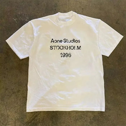 Summer Fashion Trend Luxury Brand Letter Printed T-shirt Men's and Women's Cotton T-shirt Short Sleeved T-shirt Unisex Top